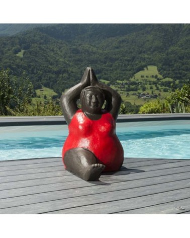 Statuette femme rouge H65cm