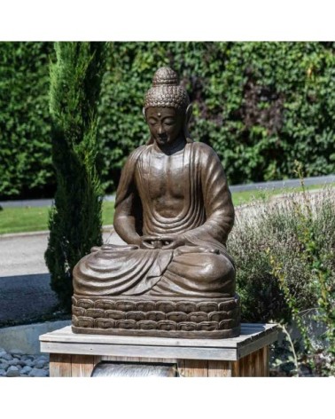 Statue Bouddha assis position chakra brun H150cm