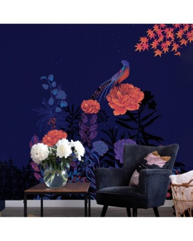 Papier-peint faisan nocturne   couleurs