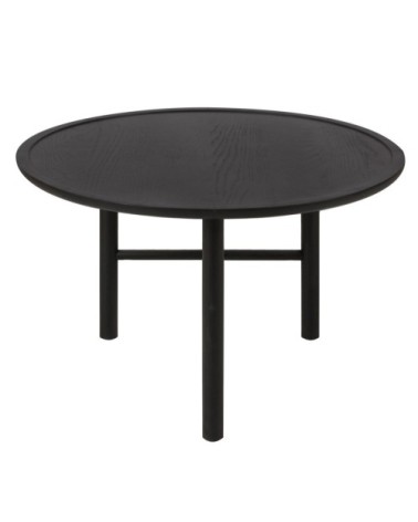 Table basse chêne noir ronde D 70 cm 3 pieds