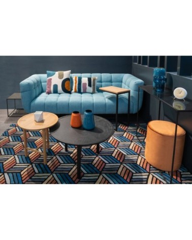 Table basse chêne noir ronde D 70 cm 3 pieds