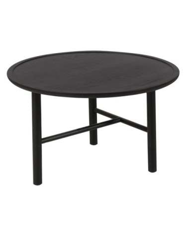 Table basse chêne noir ronde D 70 cm 3 pieds