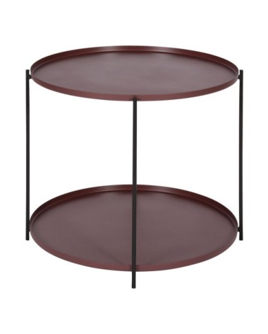 Table basse métal prune ronde Ø56,5 cm deux plateaux