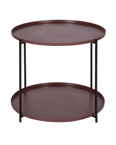 Table basse métal prune ronde Ø56,5 cm deux plateaux
