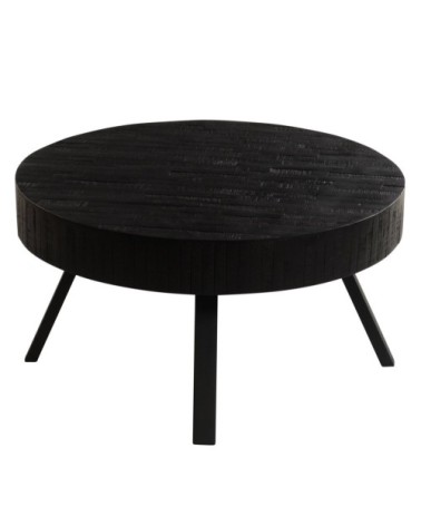 Table basse en teck recyclé noir H35