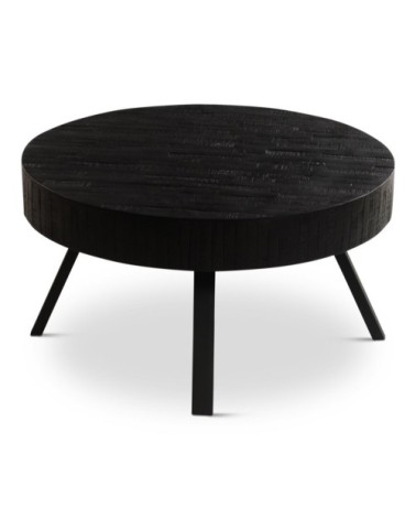 Table basse en teck recyclé noir H35
