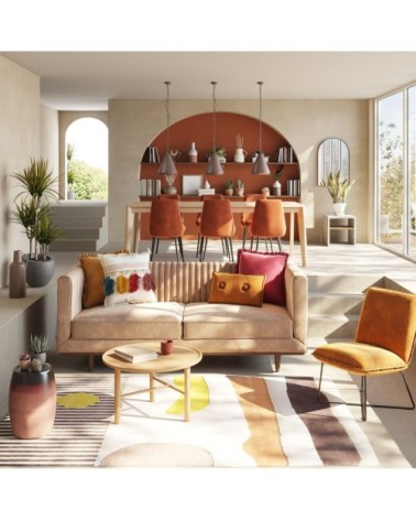 Table basse ronde en chêne clair D 70 cm