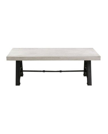 Table basse rectangulaire béton ciré et métal 120 cm