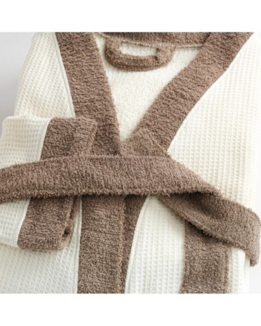 Peignoir double face nid d'éponge en coton beige 5xl