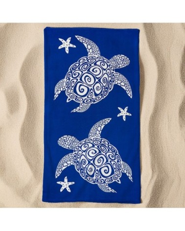 Serviette de plage microfibre Bleu Bari 90x170