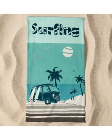 Serviette de plage microfibre Bleu Surfango 90x170