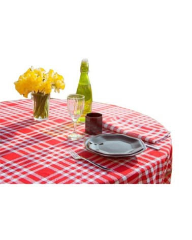 Nappe tissu carreaux vichy en coton rouge 150x350 cm
