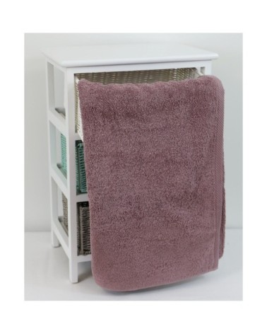 Drap de bain éponge en coton lilas 100x150 cm