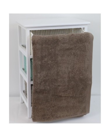 Drap de douche éponge en coton taupe 70x140 cm