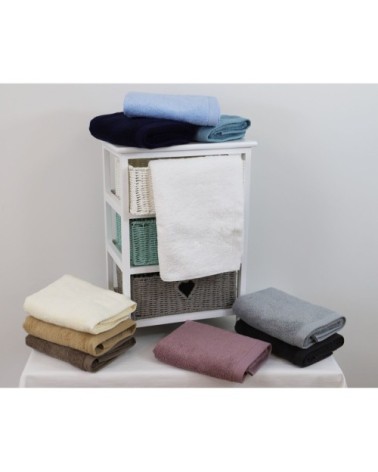 Drap de douche éponge en coton taupe 70x140 cm