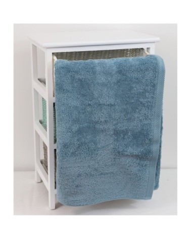 Drap de bain éponge en coton bleu lagon 100x150 cm
