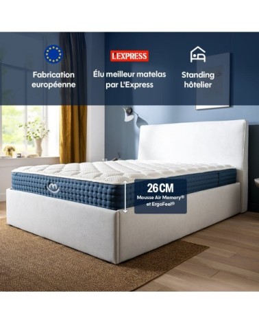 Matelas premium hybride mémoire de forme 160x200 épais 26cm