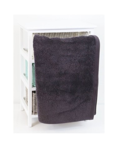 Drap de douche éponge en coton gris foncé 70x140 cm