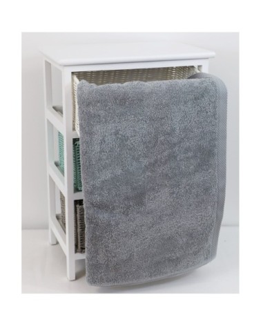 Drap de bain éponge en coton gris clair 100x150 cm