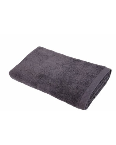 Drap de bain éponge en coton gris foncé 100x150 cm