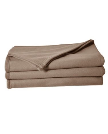 Couverture plaid polaire 320gr en polyester taupe 240x260 cm