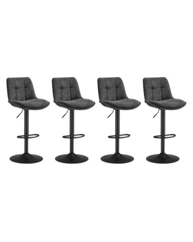 Tabourets de bar lot de 4 hauteur réglable siège pivotant gris ardoise