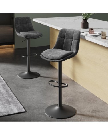 Tabourets de bar lot de 4 hauteur réglable siège pivotant gris ardoise