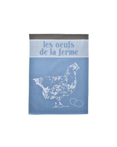 Lot de 3 torchons bleu en coton 50x70
