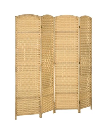 Paravent intérieur séparateur pliable bois naturel