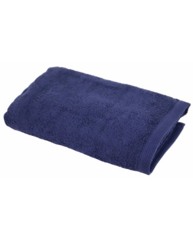 Serviette de toilette éponge en coton bleu marine 50x100 cm