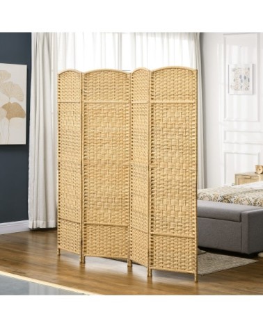 Paravent intérieur séparateur pliable bois naturel