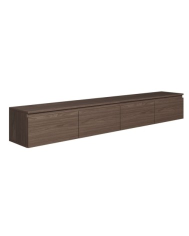 Meuble tv suspendu, aspect noyer wisconsin, 200 cm