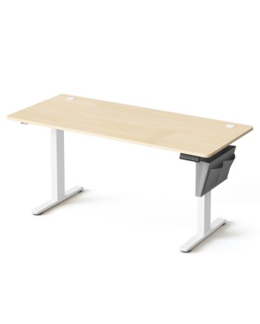 Bureau électrique réglable en hauteur 160 x 70 cm doré chêne
