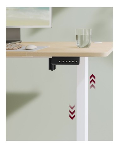 Bureau électrique réglable en hauteur 160 x 70 cm doré chêne