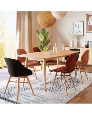 Table de repas 180 cm en chêne vernis