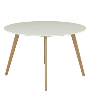 Table ronde laqué blanc scandinave120 cm