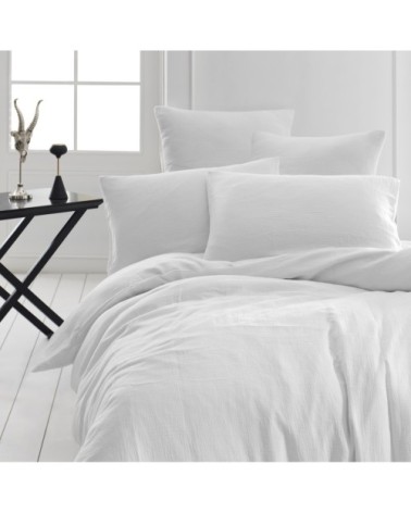 Housse de couette en gaze de coton blanc 260x240 cm