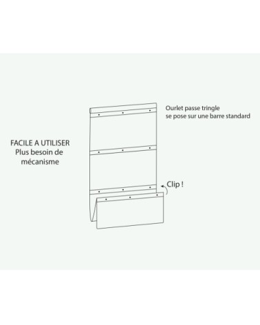 Store bateau en étamine unie etamine blanc 180 x 60