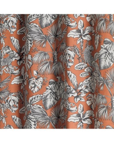 Rideau en toile imprimée coton brun 260 x 140