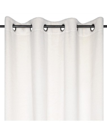 Rideau cocooning en fausse fourrure polyester blanc 260 x 140