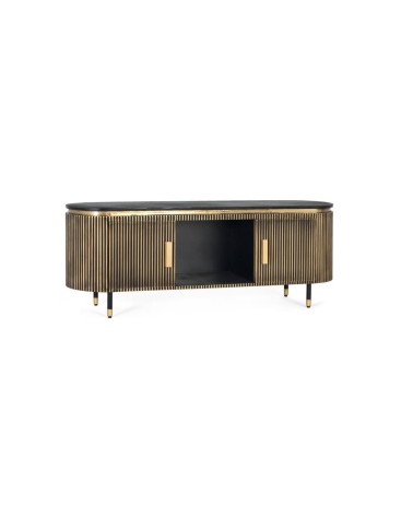 Meuble TV en manguier et bronze 150cm