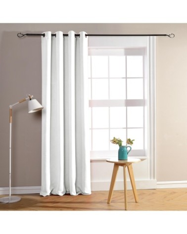 Rideau occultant pour chambre et salon blanc 260 x 140