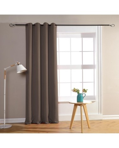 Rideau occultant pour chambre et salon taupe 260 x 140