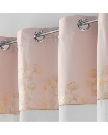 Voilage effet velours et imprimé or polyester dragée 240x140cm