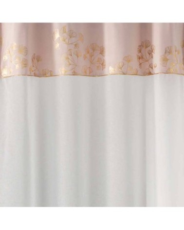 Voilage effet velours et imprimé or polyester dragée 240x140cm