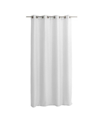 Voilage uni ajouré à illets polyester blanc 240 x 140