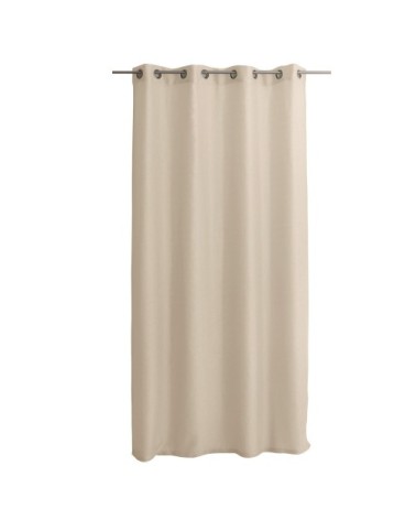 Voilage uni ajouré à illets polyester beige 240 x 140