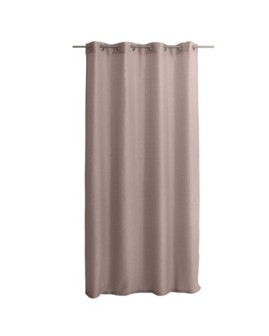 Voilage uni ajouré à illets polyester marron glacé 240 x 140