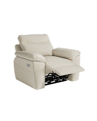 Fauteuil de relaxation électrique en tissu - beige