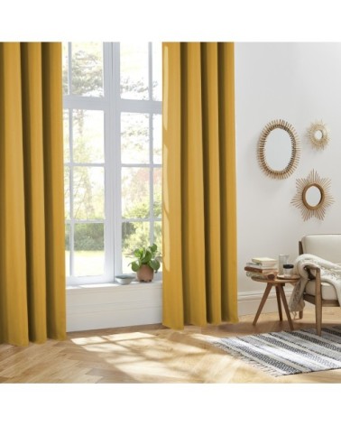 Rideau thermique et isolant uni polyester ocre 260 x 140